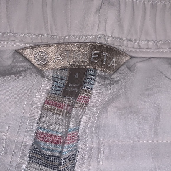 Women’s White Striped Athletic Shorts - Picture 6 of 6